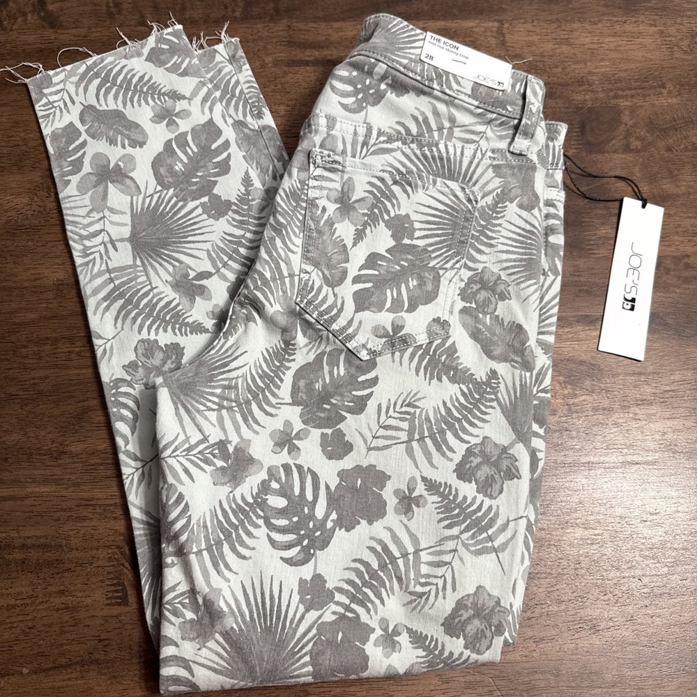 NWT Joe's Jeans The Icon Mid Rise Skinny Ankle Jeans Floral‎ Pattern 28